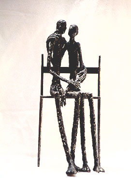 Amoureux sur le banc, Bronze. H 45 cm